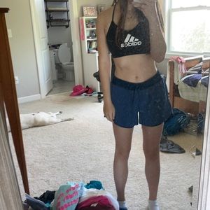 blue athletic shorts!!